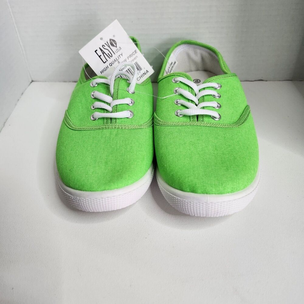 Easy Usa Size 10 Green Canvas Shoes